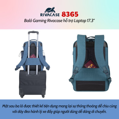 Balô Gaming Rivacase 8365 Để Vừa Laptop 17.3" - Bảo Hành 24 Tháng - Hàng Chính Hãng