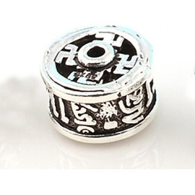 Charm bạc họa tiết lục tự hình trụ - Ngọc Quý Gemstones