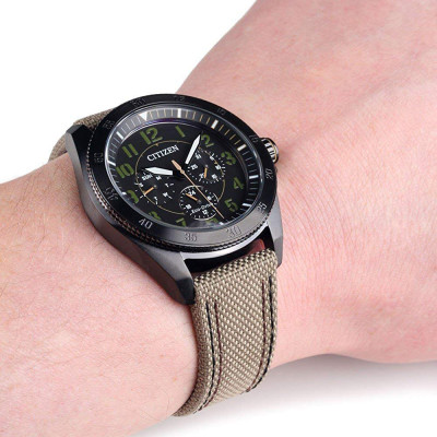 Đồng Hồ Nam Citizen Dây Vải Nato BU2035-05E - Mặt Đen