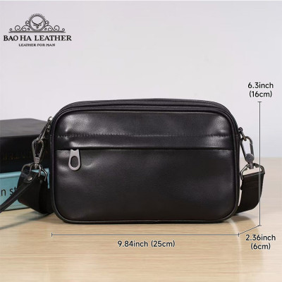 Ví cầm tay Túi đeo chéo nam mini da bò thật BAOHA LEATHER BHM8345