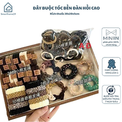 Bộ Dây Buộc Tóc Đàn Hồi Cao Cấp, 137 Phụ Kiện Tóc Phong Cách Mới Đuôi Ngựa - HÀNG CHÍNH HÃNG MINIIN