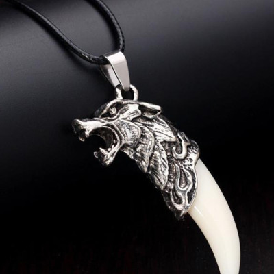 Dây Chuyền Đầu Bạc Nanh Sói Cho Nam/Nữ
