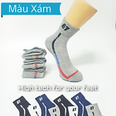 Vớ Tất Thể Thao Cổ Trung Cotton Cao Cấp AS-S201. Dày dặn, mềm mại, kháng khuẩn khử mùi, không hôi chân.  4 màu: Trắng, Đen, Xanh, Xám