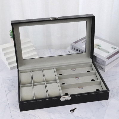 Hộp Đựng 6 Ngăn Đồng Hồ – 3 Ngăn Kính, hộp đựng đồng hồ đa năng