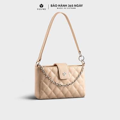 Túi Yuumy ( Thời trang nữ hình chữ nhật họa tiết chần chỉ size 21 - Túi đeo vai da Seasand YN211 )