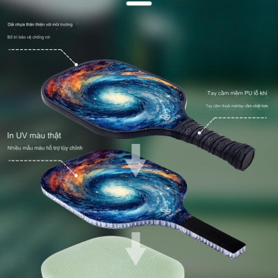 Bộ 2 Vợt Pickleball Sợi Carbon Cao Cấp Tubao Hàng Chính Hãng + Kèm Túi Chống Sốc Và 4 Bóng