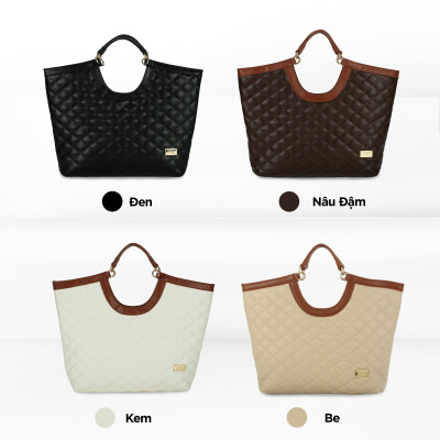 Túi xách nữ công sở đựng tài liệu A5 IDIGO FB2 - 5054, túi đeo chéo nữ chần trám dạo phố phong cách Hàn Quốc