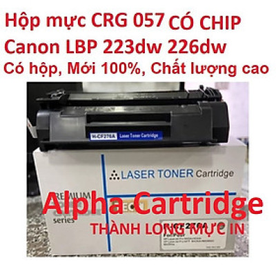 Hộp mực 057 Có Chip dành Canon LBP 223dw 226dw 228x MF453dw MF440 MF445dw MF449x -Hàng chính hãng Alpha Cartridge