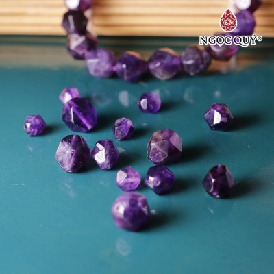 Hạt lẻ đá thạch anh tím dạng hạt facet mệnh hỏa. thổ - Ngọc Quý Gemstones