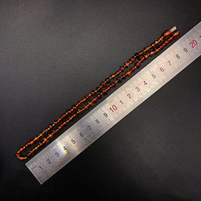 Vòng Cổ , Dây Chuyền Dành Cho Bé Hổ Phách Nhựa Thông Màu Đậm Chính Hãng BẠC HIỂU MINH DTE058S