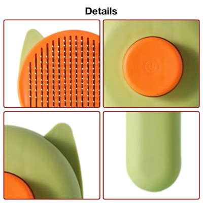 Lược Chải Lông Có Nút Bấm Đẩy Lông Thừa Cho Chó Mèo Hình Tai Mèo - YonaPetshop