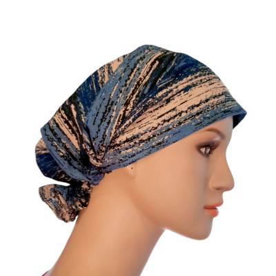 Nón hóa trị vải mềm mát, hút mồ hôi, bệnh nhân ung thư, chemo hat, nón trùm đầu [KIỂU ĐUÔI NGẮN-XANH MÀU NƯỚC] 