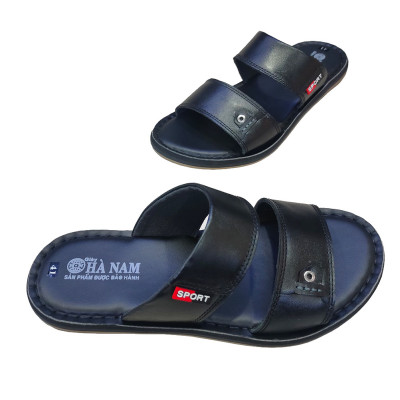 Dép Nam Quai Ngang Da Bò Thật TITI ĐÔ Cao Cấp DNA2156d