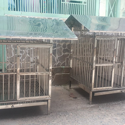 Chuồng chó Inox Juno Sofa KT (50 x 80 x 70cm) có mái che 