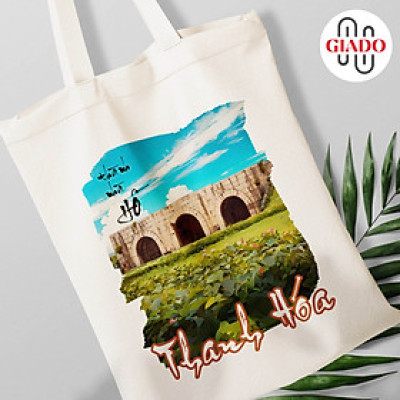 Túi canvas GIADO, túi vải bố, túi tote mẫu Thanh Hoá thành nhà Hồ