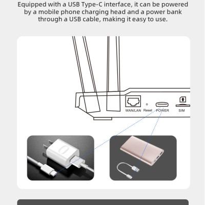 Cục phát WiFi từ sim 4G CPE B828 4 râu tốc độ cao phủ sóng rộng sử dụng được mọi loại sim, kèm pin dự phòng 3000mAh - Hàng chính hãng / Hàng nhập khẩu