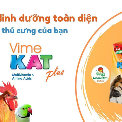 Vemedim Vimekat plus Bổ Sung Vitamin Tăng Sức khỏe, Nhanh Phục Hồi cho Chó Mèo, Chim Cảnh, Gà đá