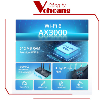 Bộ Phát Wifi TP-Link Archer AX55 Chuẩn Wi-Fi 6 AX3000 - Hàng Chính Hãng