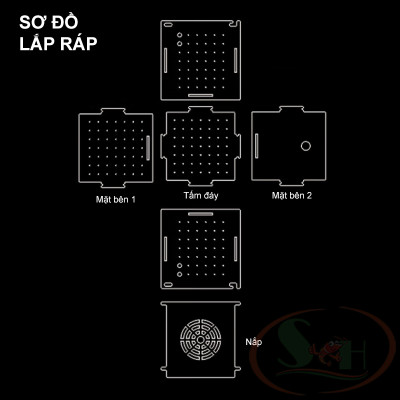 Box mica DIY hít treo đa năng lồng tách dưỡng cây cá tép