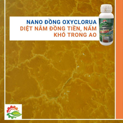 Nano đồng xử lý nước cho ao nuôi và bể cá cảnh . Chai  500ml nano đồng oxyclorua Haki chuyên diệt nấm, diệt rêu, cắt tảo, xử lý nước