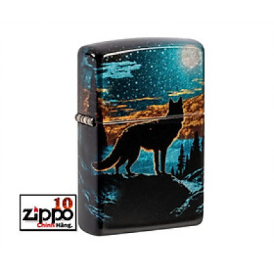 Bật lửa Zippo 46252 Moonlight Wolf Design - Chính hãng 100%