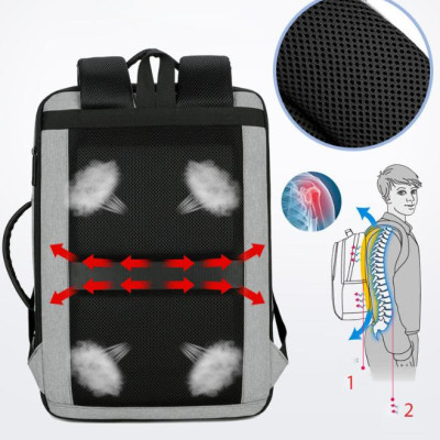 Ba lô du lịch thể thao nam công suất lớn phong cách mới tích hợp sạc USB tiện dụng và công nghệ chống thấm nước (15,6")