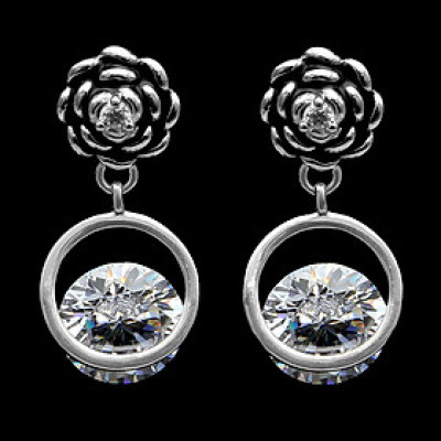 Hoa Tai Nữ Bạc Hiểu Minh HT177 bông hoa