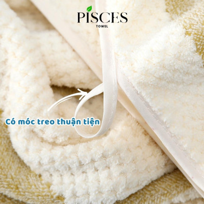 Khăn Tắm PISCES TOWEL 70x140cm Họa Tiết Tổ Ong Cotton Mềm Mại, Khăn Spa Yoga Gym Thể Thao Thấm Hút Mồ Hôi