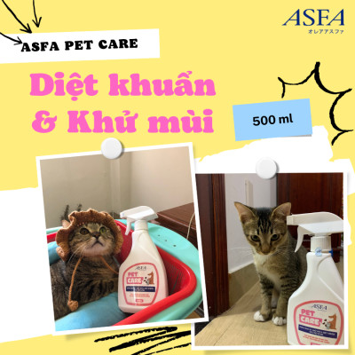 [Combo 2 chai] Nước Xịt Khử Mùi, Diệt Khuẩn Cho Chó Mèo ASFA Pet Care 500ml