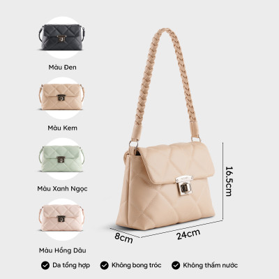 Túi Yuumy ( Thời trang nữ chần chỉ ô vuông cá tính size 24 - Túi đeo vai da Seasand YN255 )
