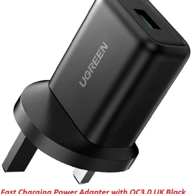 Ugreen UG70165CD122TK 18W Qc3.0 sạc chuẩn cắm UK Plug QC3.0 màu đen - HÀNG CHÍNH HÃNG