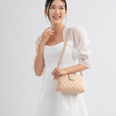 Túi Yuumy ( Thời trang nữ hình chữ nhật họa tiết chần chỉ size 21 - Túi đeo vai da Seasand YN211 )