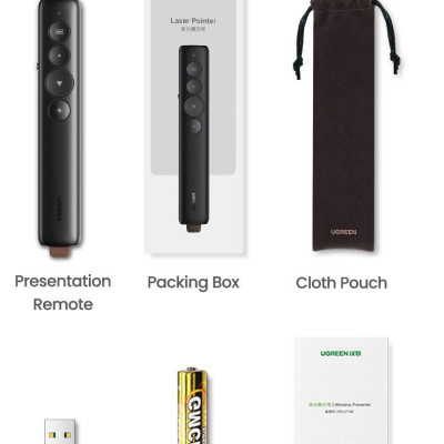 Ugreen UG50654LP479TK 200M laser sử dụng pin AAA không kèm pin Bút trình chiếu điều khiển 100m có túi đựng - HÀNG CHÍNH HÃNG