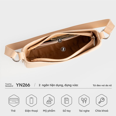 Túi Yuumy ( Thời trang nữ thiết kế đơn giản size 25 - Túi đeo vai da Seasand YN266 )