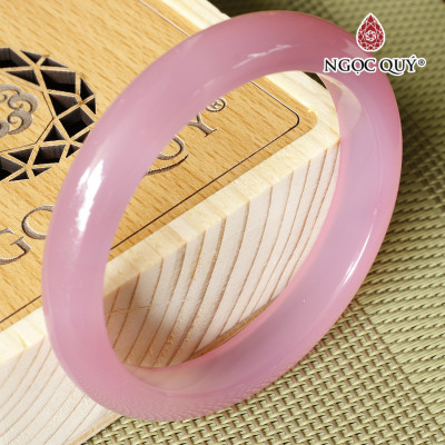 Vòng tay chalcedony bản hẹ (10 - 11mm) - Ngọc Quý Gemstones