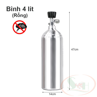 Bình co2 nhôm Taiwan Aqua Classic DIY 1L / 2L / 4L rỗng khí bể thủy sinh cá tép cảnh