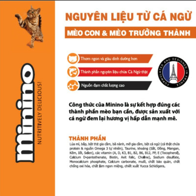 15KG Thức ăn cho mèo Minino Tuna Flavored - Thức ăn hạt cho mèo vị cá ngừ