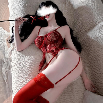 Tặng Kèm Tất - Body Ren Đỏ Nữ Quyền Biến Hóa Nữ Thần Gợi Cảm Với Thiết Kế Ren Tuyệt Đẹp C087