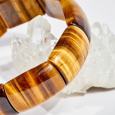 Vòng tay phong thủy đá mắt hổ vàng nâu 21x15mm mệnh thổ , kim - Ngọc Quý Gemstones