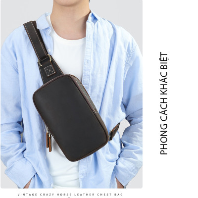 Túi đeo chéo nam DA BÒ THẬT phong cách mới  - BEE GEE DCN9220
