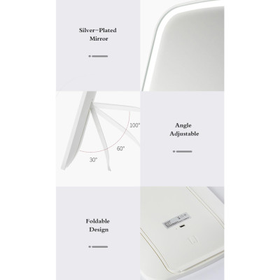 Gương Trang Điểm Để Bàn Có Đèn Led Cảm Ứng Có Thể Sạc Lại