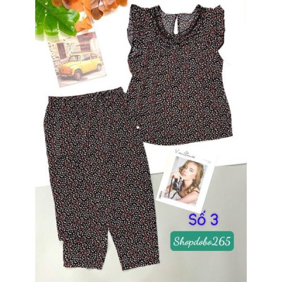 Đồ bộ nữ,đồ ngủ mặc nhà lửng 9 tấc vải lụa mango BL 53 họa tiết hoa nhí siêu cute size 47-60kg.