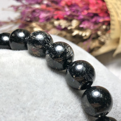 Vòng tay Thạch Anh Tóc Đen 10mm cao cấp chuẩn 7A