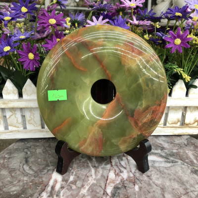 Đồng điếu (đồng tiền ) phong thủy đá ngọc Onyx - Đường kính 16 cm