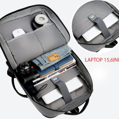 Ba lô du lịch thể thao nam công suất lớn phong cách mới tích hợp sạc USB tiện dụng và công nghệ chống thấm nước (15,6")