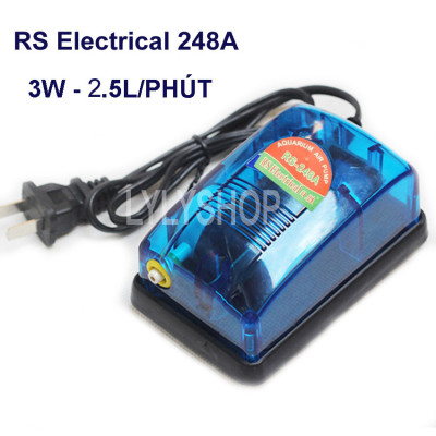 Máy sục khí bể cá mini Rs electrical RS-248A ( 3W - 2.5L/PHÚT) cung cấp oxy cho hồ thúy sinh
