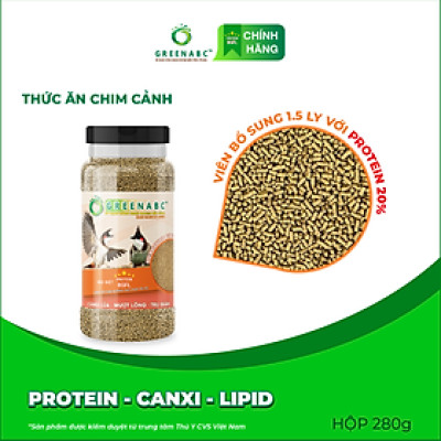 Cám Chim Chào Mào GREENABC – Giúp chim căng lửa, trụ giàn, 2 loại bổ sung và hàng ngày – Hộp 280g