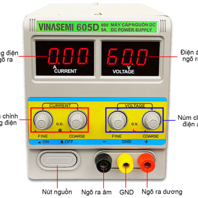Vinasemi 605D Máy Cấp Nguồn DC 60V 5A Hàng Chính Hãng