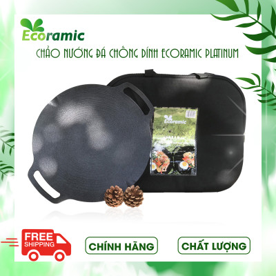 [CHÍNH HÃNG] Chảo Nướng Chống Dính Ecoramic 33cm – Phủ Dupont Ceramic – Đúc Nguyên Khối – Tặng Túi Đựng – Không Dùng Cho Bếp Từ