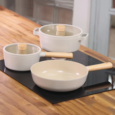 [Hàng chính hãng] Bộ nồi chảo cao cấp chống dính bếp từ Neoflam Fika 3 món. Made in Korea. Hàng có sẵn, giao ngay